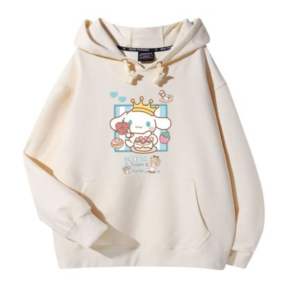 三麗鷗大耳狗聯名衛衣2023秋冬新款親子情侶裝薄絨款連帽衛衣