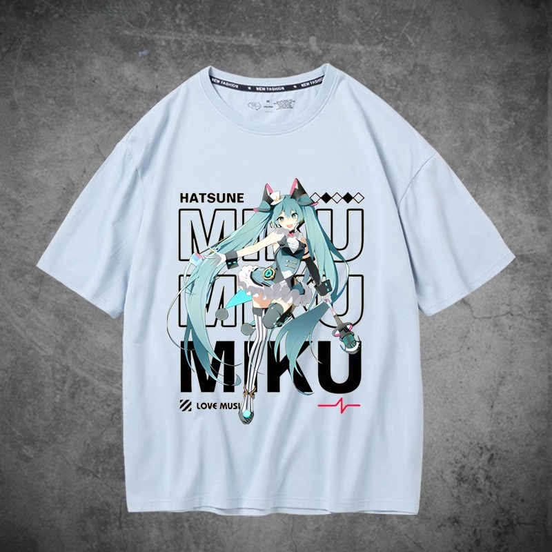 初音未來聯名衛衣2024秋冬新款親子情侶裝薄絨款連帽衛衣