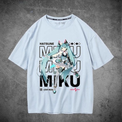 初音未來聯名衛衣2024秋冬新款親子情侶裝薄絨款連帽衛衣