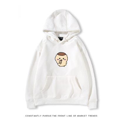 Chiikawa聯名衛衣2024秋冬新款親子情侶裝薄絨款連帽衛衣