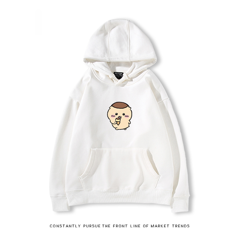 Chiikawa聯名衛衣2024秋冬新款親子情侶裝薄絨款連帽衛衣