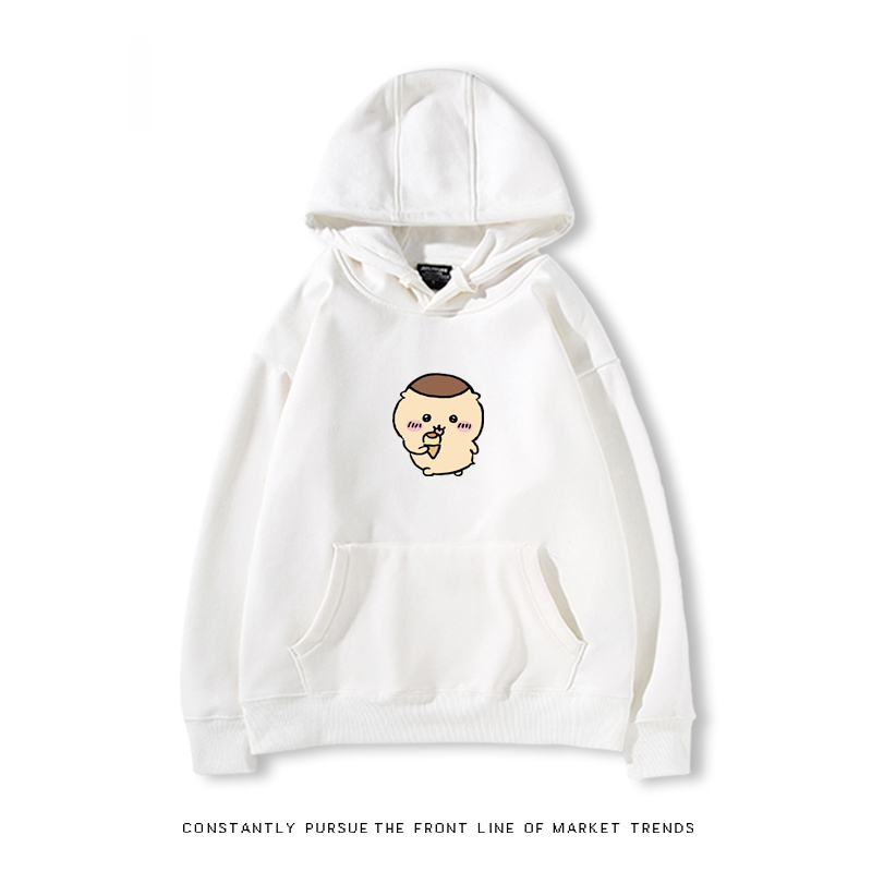 Chiikawa聯名衛衣2024秋冬新款親子情侶裝薄絨款連帽衛衣