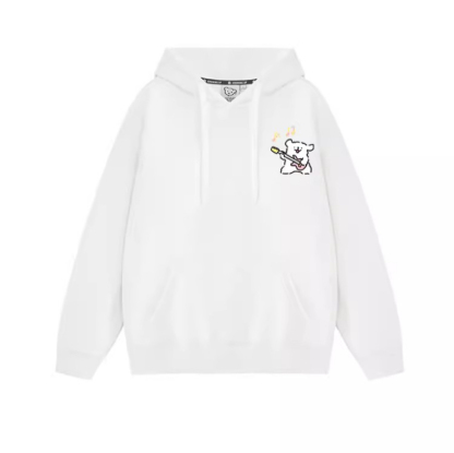 線條小狗音樂會聯名衛衣2024秋冬新款親子情侶裝薄絨款連帽衛衣