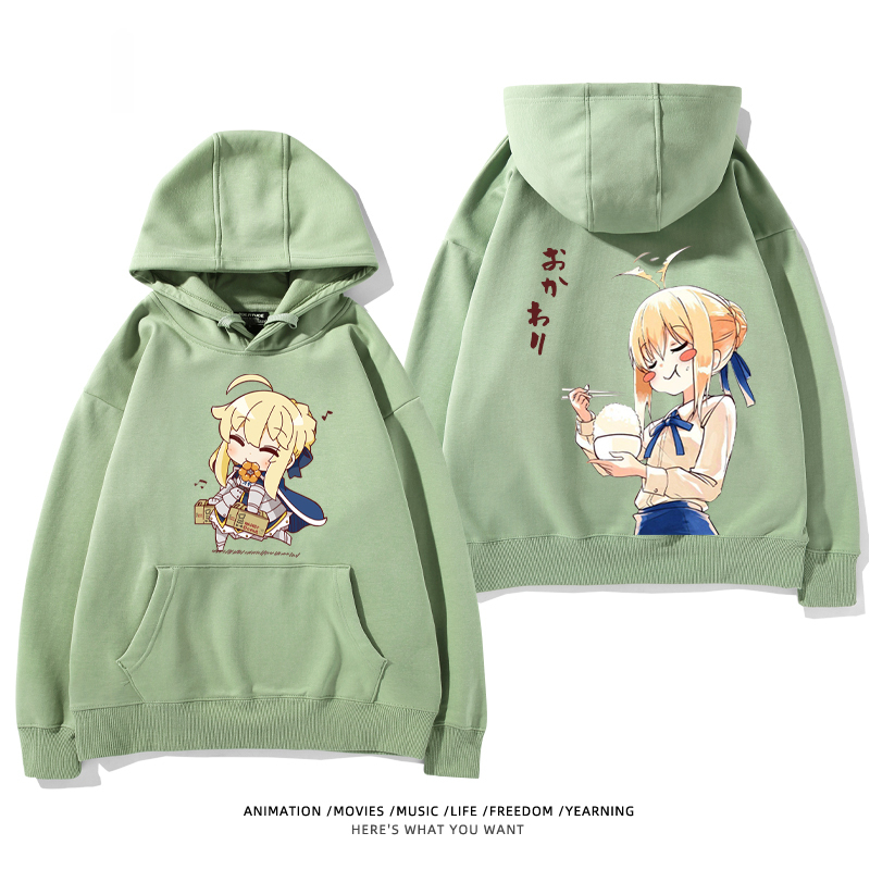 fate 2024秋冬新款親子情侶裝薄絨款連帽衛衣