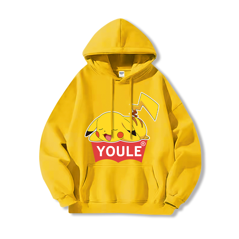 寶可夢 聯名衛衣2024秋冬新款親子情侶裝薄絨款連帽衛衣