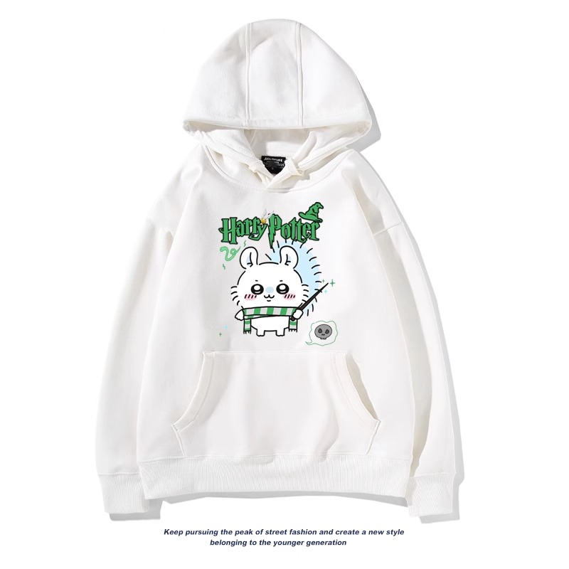 Chiikawa聯名衛衣2024秋冬新款親子情侶裝薄絨款連帽衛衣