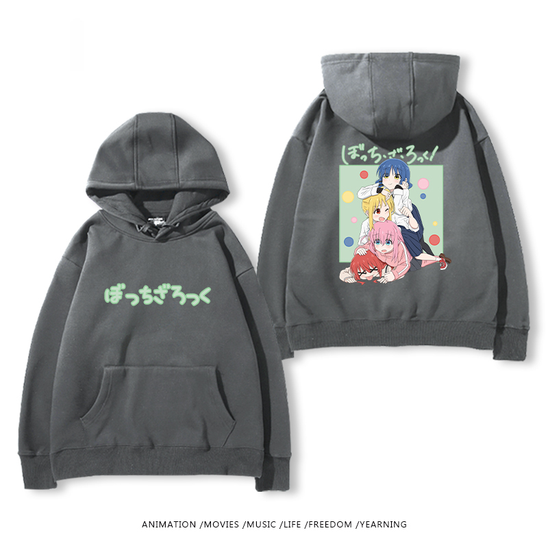 孤獨搖滾 聯名衛衣2024秋冬新款親子情侶裝薄絨款連帽衛衣