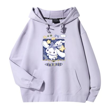 三麗鷗大耳狗聯名衛衣2023秋冬新款親子情侶裝薄絨款連帽衛衣