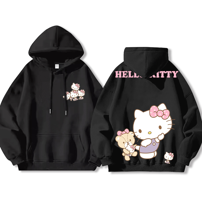 HelloKitty新款 寬鬆百搭 秋冬款 寬鬆連帽衛衣
