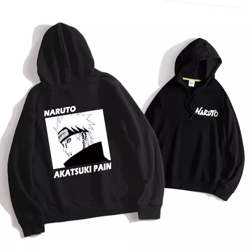 火影忍者聯名衛衣2024秋冬新款親子情侶裝薄絨款連帽衛衣