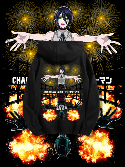 鏈鋸人新款 親子情侶男女款連帽衛衣