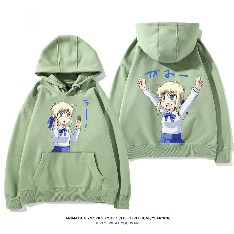 fate 2024秋冬新款親子情侶裝薄絨款連帽衛衣