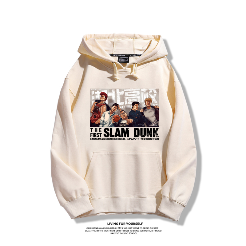 灌籃高手聯名衛衣2023秋冬新款親子情侶裝薄絨款連帽衛衣
