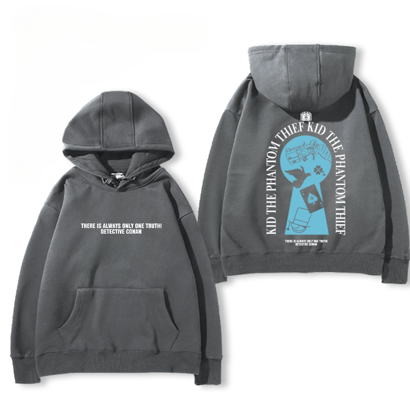 名偵探柯南 2024秋冬新款親子情侶裝薄絨款連帽衛衣