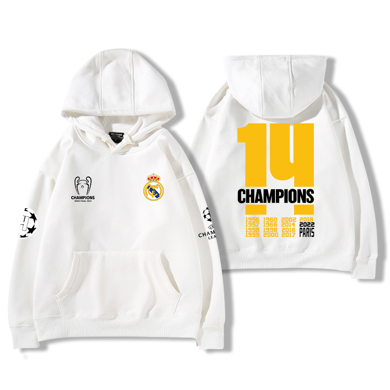 皇馬足球隊周邊 寬鬆百搭 秋冬款 寬鬆連帽衛衣