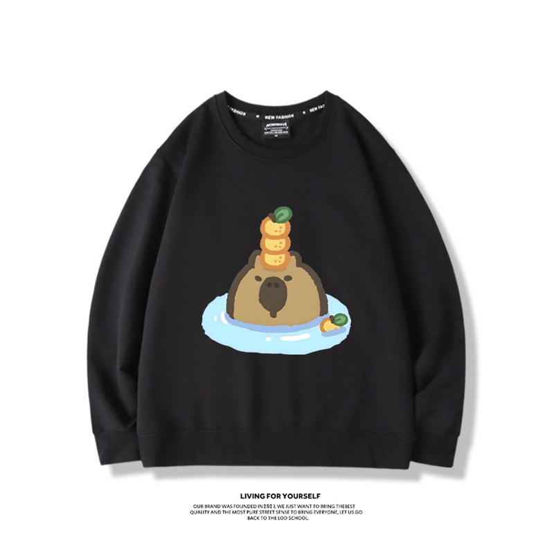 卡皮巴拉水豚2024親子情侶裝 圓領長袖