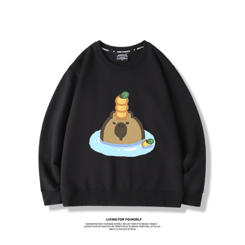 卡皮巴拉水豚2024親子情侶裝 圓領長袖