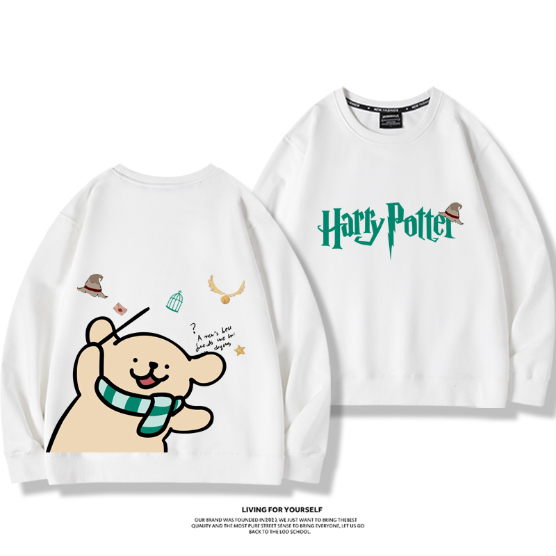 線條小狗2023親子情侶裝 圓領長袖