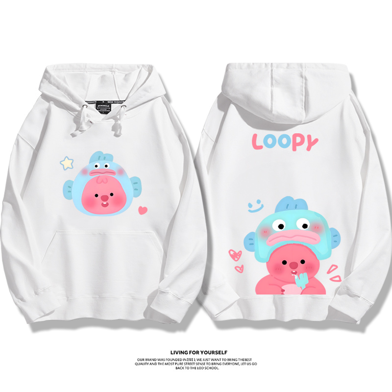 萌系loopy露比x三麗鷗聯名衛衣2023秋冬新款親子情侶裝薄絨款連帽衛衣