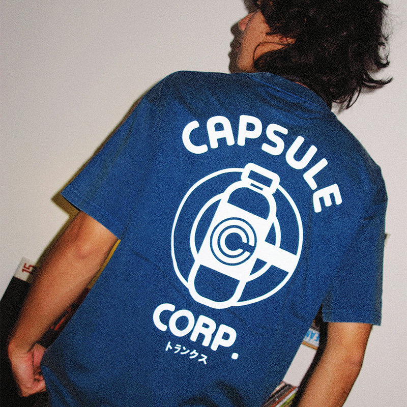 七龍珠膠囊公司制服水洗做舊 2026親子情侶男女同款 印花水洗短袖