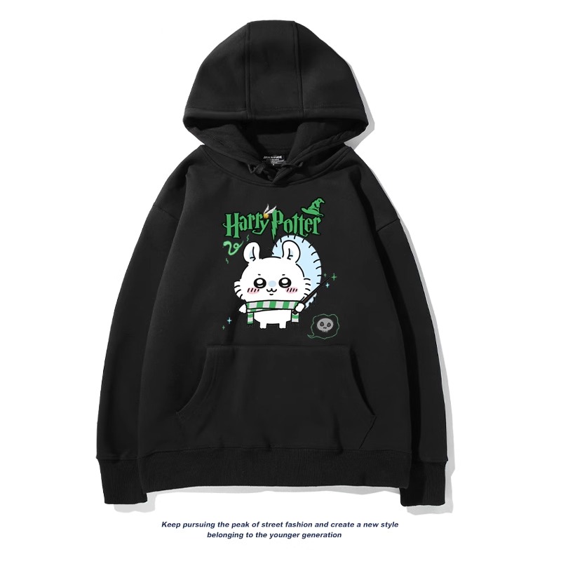 Chiikawa聯名衛衣2024秋冬新款親子情侶裝薄絨款連帽衛衣