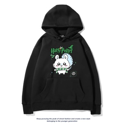 Chiikawa聯名衛衣2024秋冬新款親子情侶裝薄絨款連帽衛衣