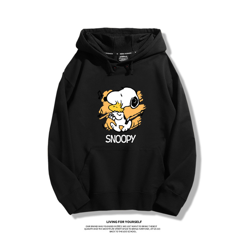 史努比聯名衛衣2023秋冬新款親子情侶裝薄絨款連帽衛衣