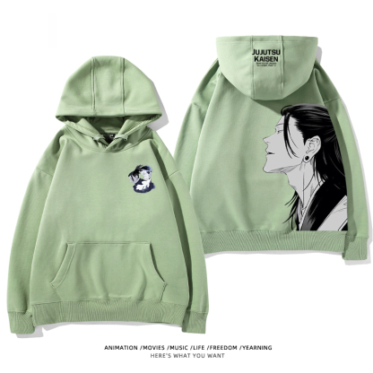 咒術迴戰聯名衛衣2024秋冬新款親子情侶裝薄絨款連帽衛衣