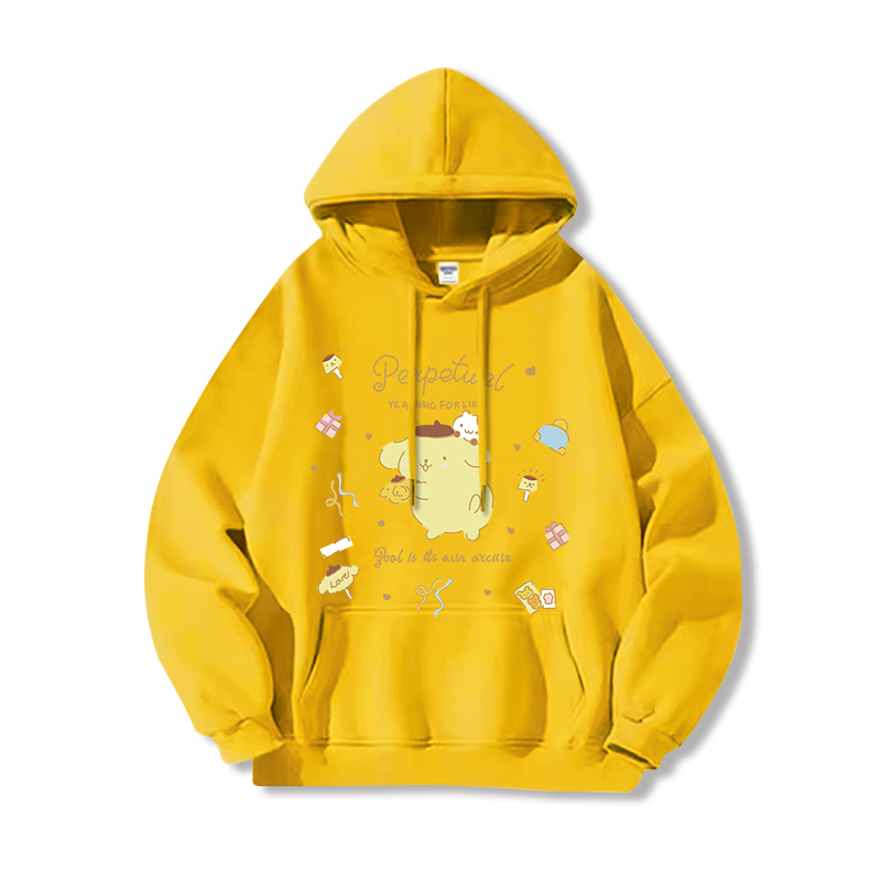 三麗鷗 聯名衛衣2024秋冬新款親子情侶裝薄絨款連帽衛衣