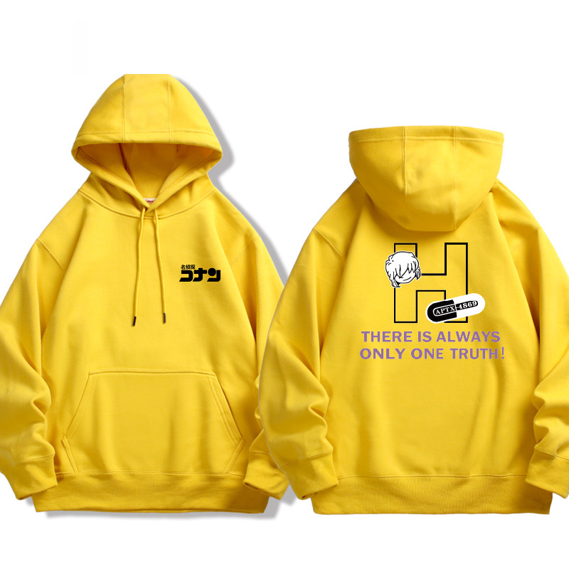 名偵探柯南 2024秋冬新款親子情侶裝薄絨款連帽衛衣