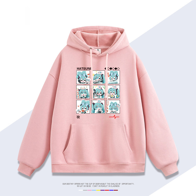 初音未來 聯名衛衣2025秋冬新款 親子情侶裝連帽衛衣