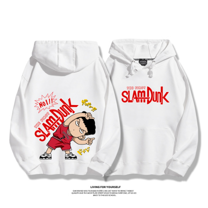 灌籃高手聯名衛衣2023秋冬新款親子情侶裝薄絨款連帽衛衣-