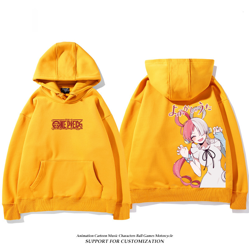 航海王紅髮歌姬烏塔 聯名衛衣2024秋冬新款親子情侶裝薄絨款連帽衛衣