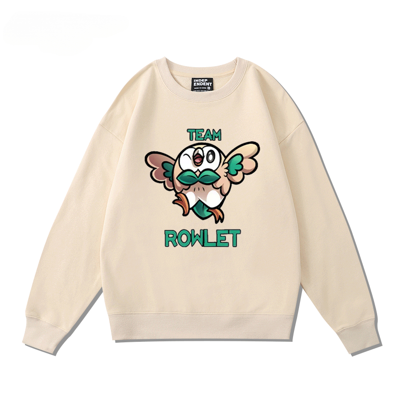 精靈寶可夢木木梟火斑喵 2024親子情侶裝 圓領長袖