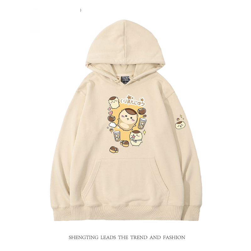 chiikawa 2024秋冬新款親子情侶裝薄絨款連帽衛衣