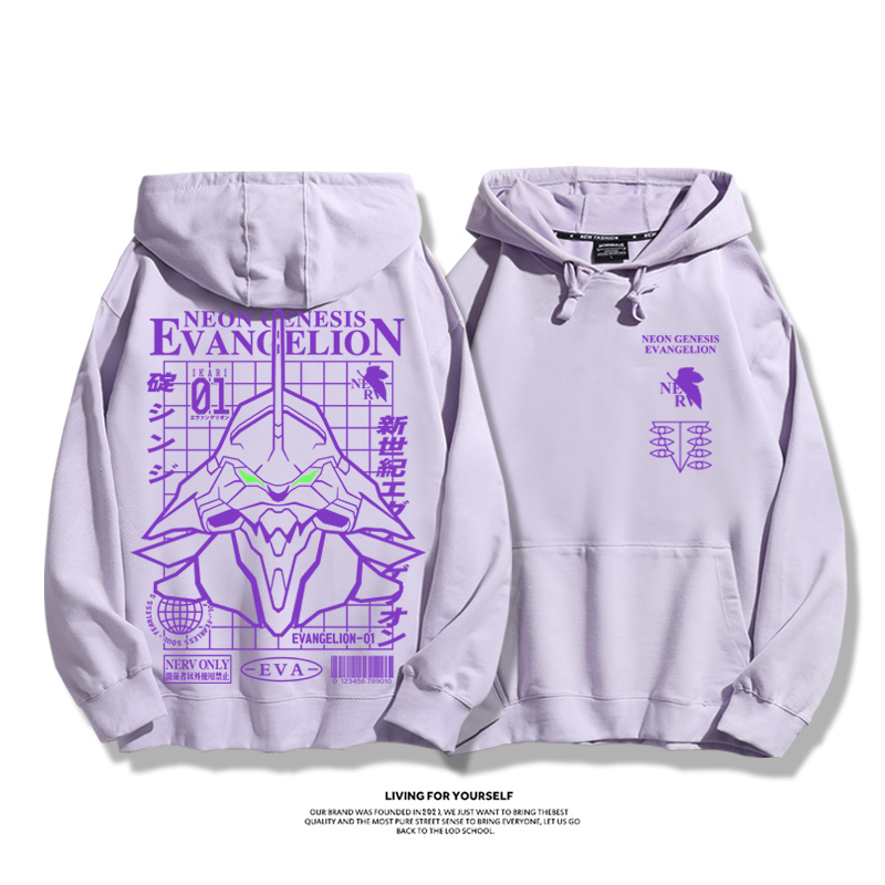 EVA新世紀福音戰士聯名衛衣2023秋冬新款親子情侶裝薄絨款連帽衛衣