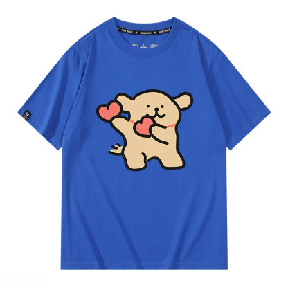 線條小狗 2024親子情侶男女同款 純棉T恤