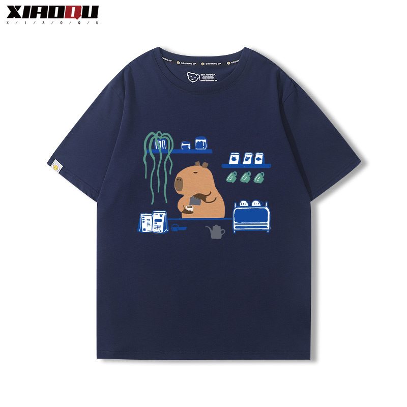 卡皮巴拉 2024親子情侶男女同款 純棉T恤