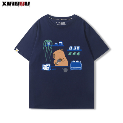 卡皮巴拉 2024親子情侶男女同款 純棉T恤