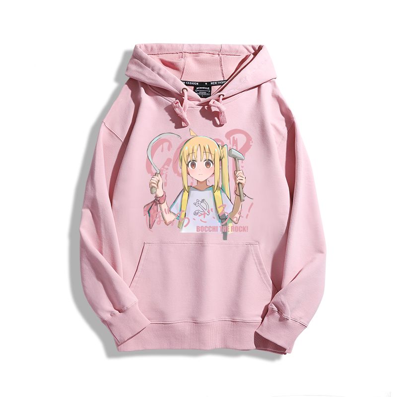 孤獨搖滾聯名衛衣2024秋冬新款親子情侶裝薄絨款連帽衛衣