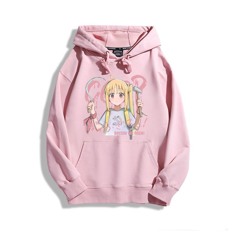 孤獨搖滾聯名衛衣2024秋冬新款親子情侶裝薄絨款連帽衛衣