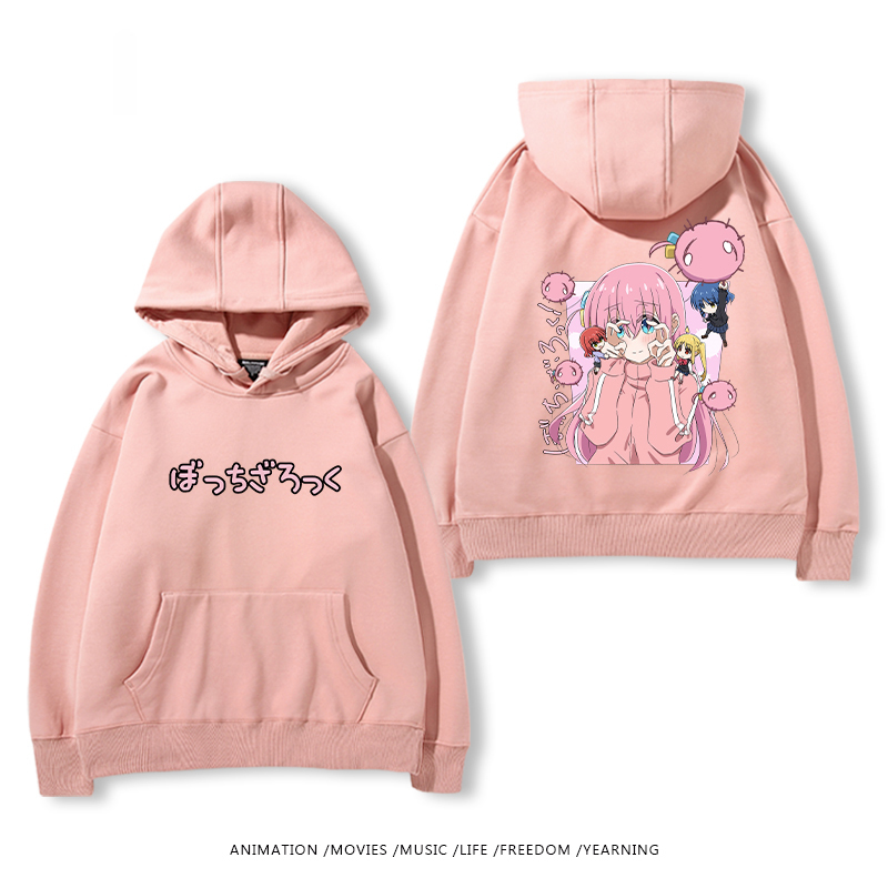 孤獨搖滾 聯名衛衣2024秋冬新款親子情侶裝薄絨款連帽衛衣