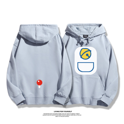 叮噹貓聯名衛衣2023秋冬新款親子情侶裝薄絨款連帽衛衣