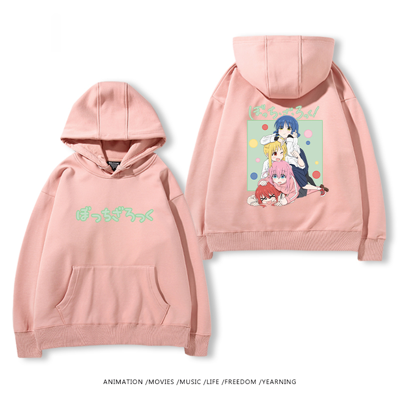 孤獨搖滾 聯名衛衣2024秋冬新款親子情侶裝薄絨款連帽衛衣