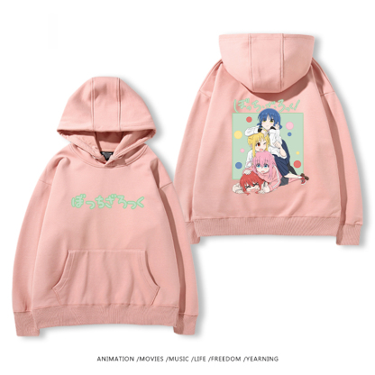 孤獨搖滾 聯名衛衣2024秋冬新款親子情侶裝薄絨款連帽衛衣