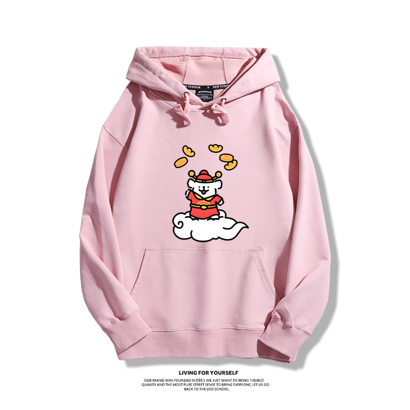 線條小狗聯名衛衣2023秋冬新款親子情侶裝薄絨款連帽衛衣