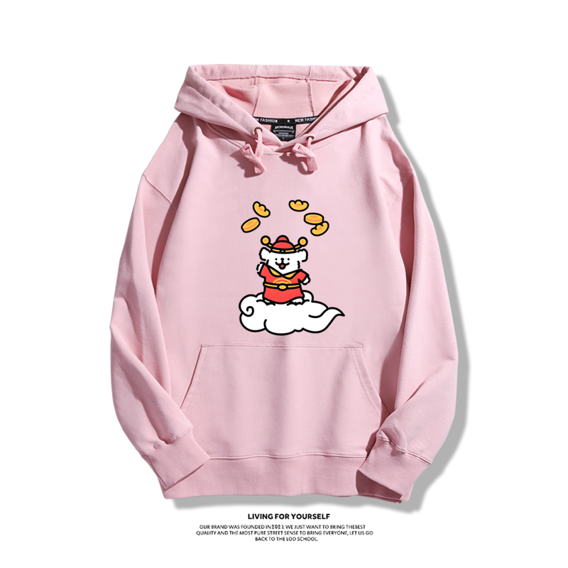 線條小狗聯名衛衣2023秋冬新款親子情侶裝薄絨款連帽衛衣