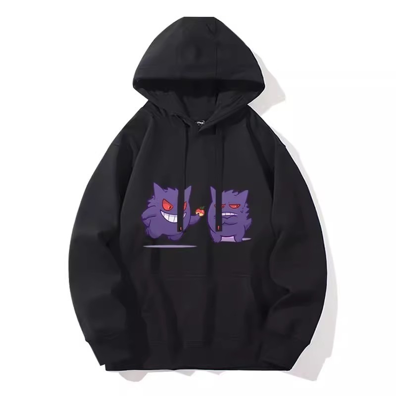 寶可夢聯名衛衣2024秋冬新款親子情侶裝薄絨款連帽衛衣