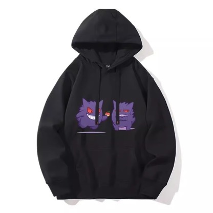 寶可夢聯名衛衣2024秋冬新款親子情侶裝薄絨款連帽衛衣