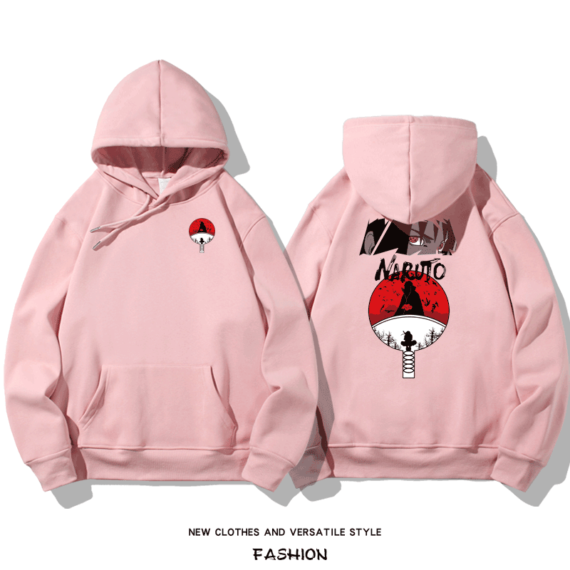 火影忍者聯名衛衣2024秋冬新款親子情侶裝薄絨款連帽衛衣